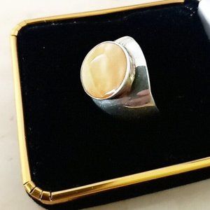 Ring Silver 950 Adjustable with natural stones new.